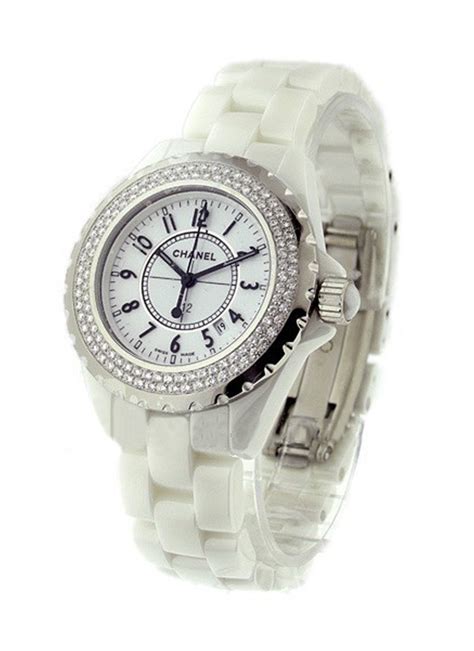 chanel h0967|H0967 J12 Chanel Ceramic White Dial Diamond Bezel Ladies .